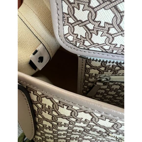 Kate Spade New York Large Spade Link Cream Beige Tote Hand and Shoulder Bag - Picture 10 of 10